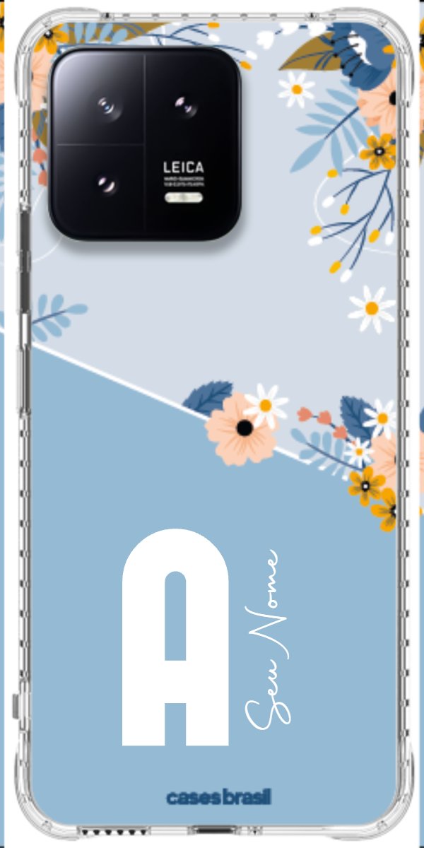 Capinha para Celular Ramo de Flores Azul