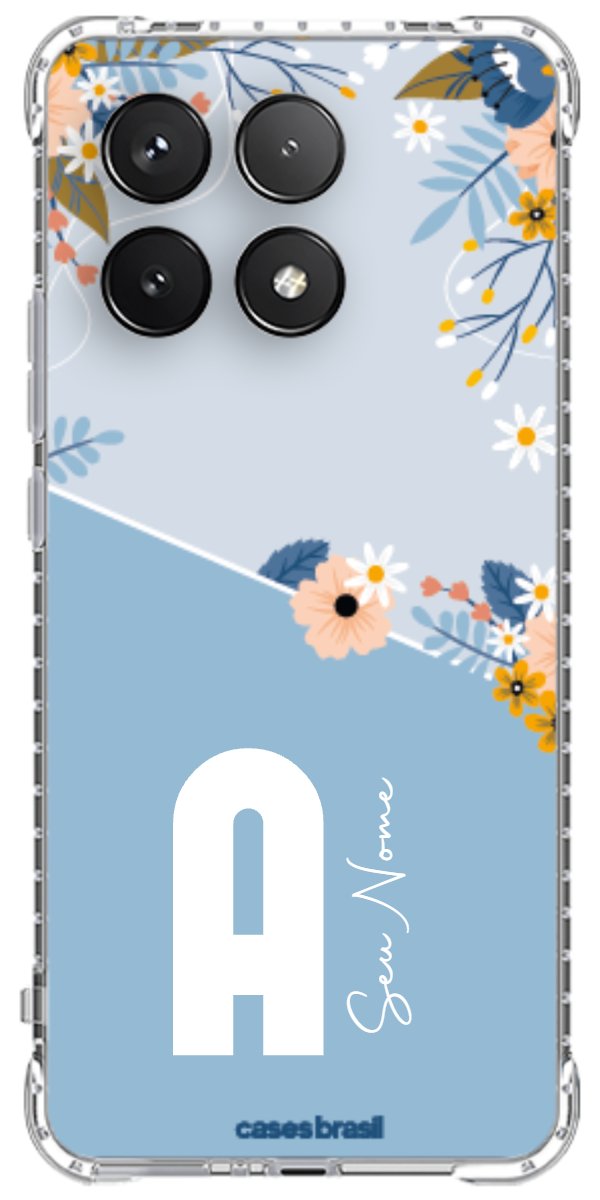 Capinha para Celular Ramo de Flores Azul