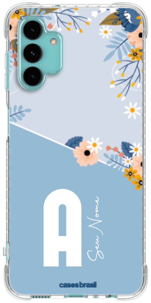 Capinha para Celular Ramo de Flores Azul
