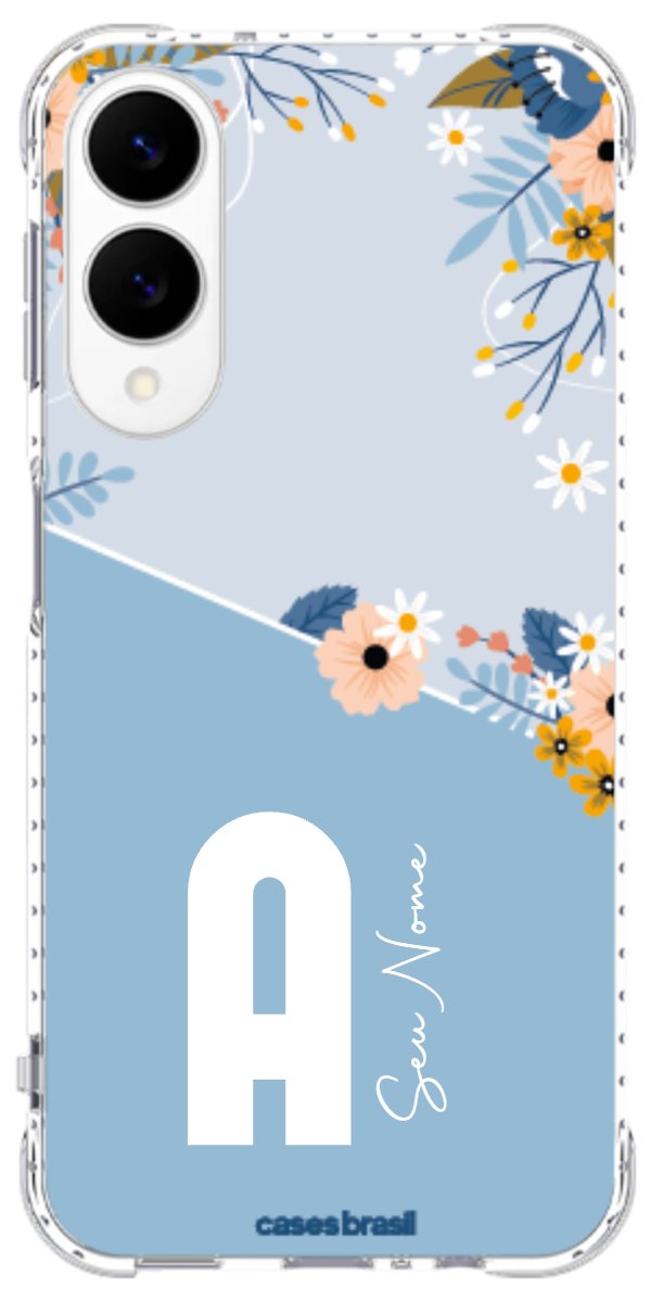 Capinha para Celular Ramo de Flores Azul