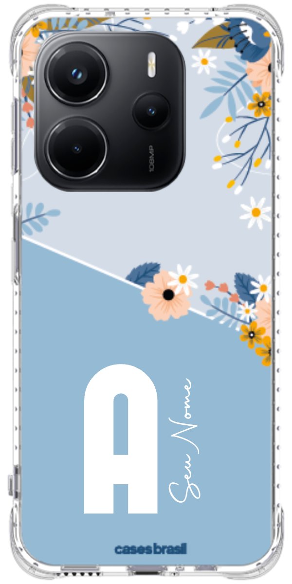 Capinha para Celular Ramo de Flores Azul