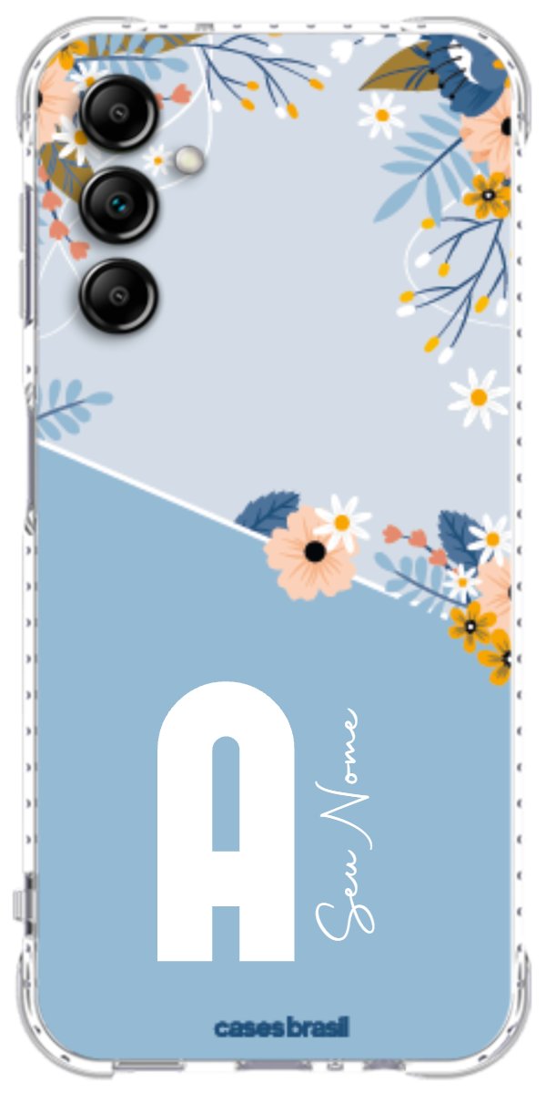 Capinha para Celular Ramo de Flores Azul