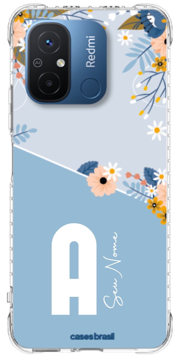 Capinha para Celular Ramo de Flores Azul