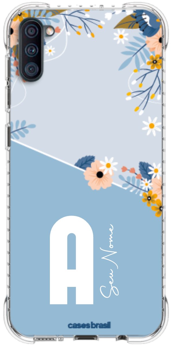 Capinha para Celular Ramo de Flores Azul