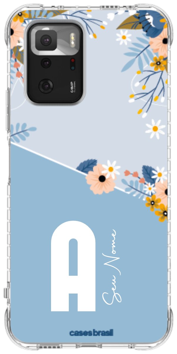 Capinha para Celular Ramo de Flores Azul