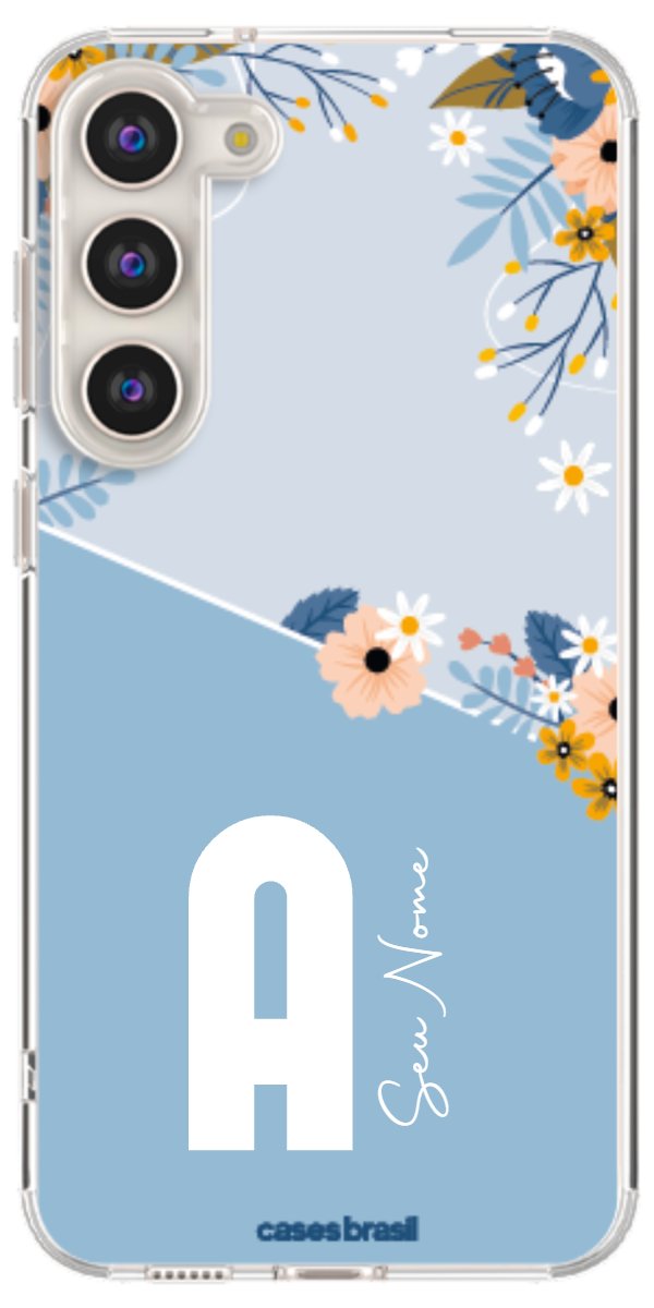 Capinha para Celular Ramo de Flores Azul