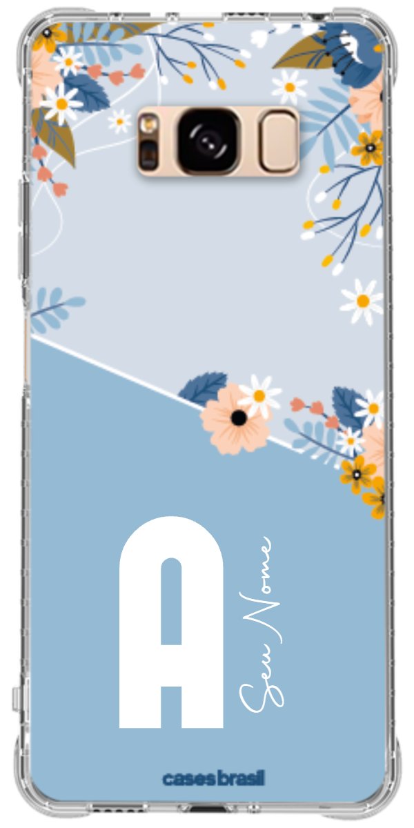 Capinha para Celular Ramo de Flores Azul