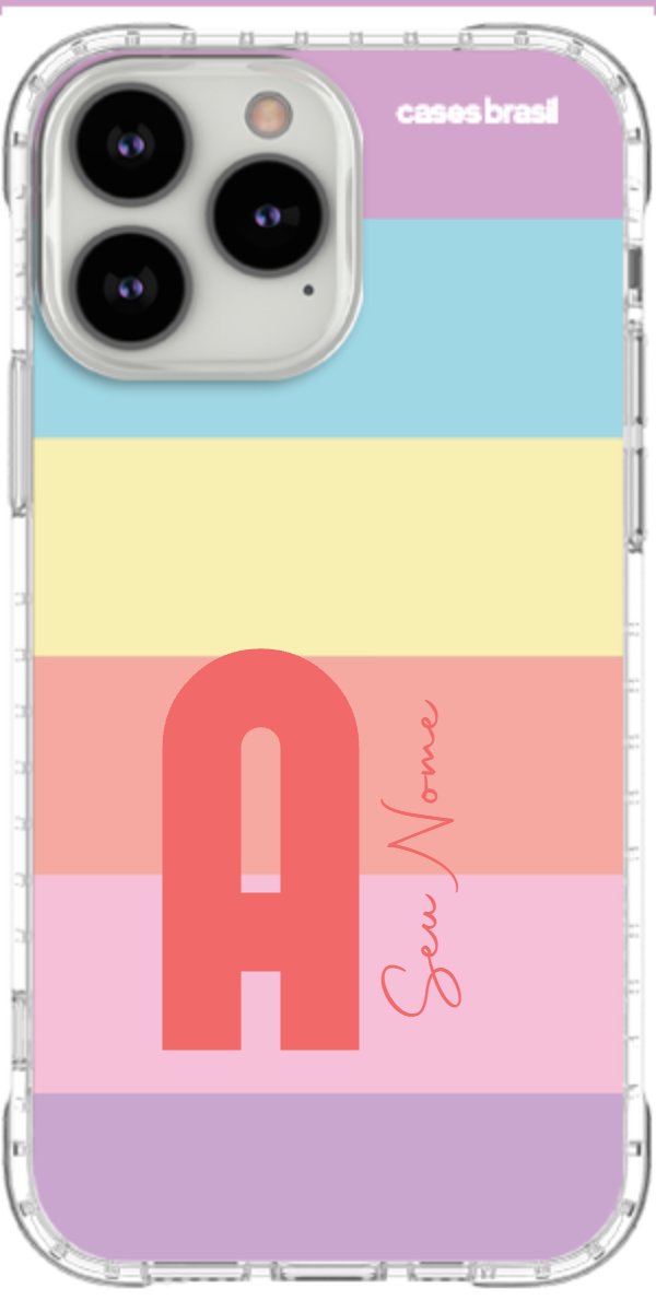 Capinha para Celular Arco-íris Cores Pastel