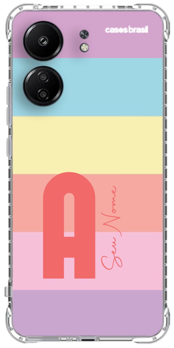 Capinha para Celular Arco-íris Cores Pastel