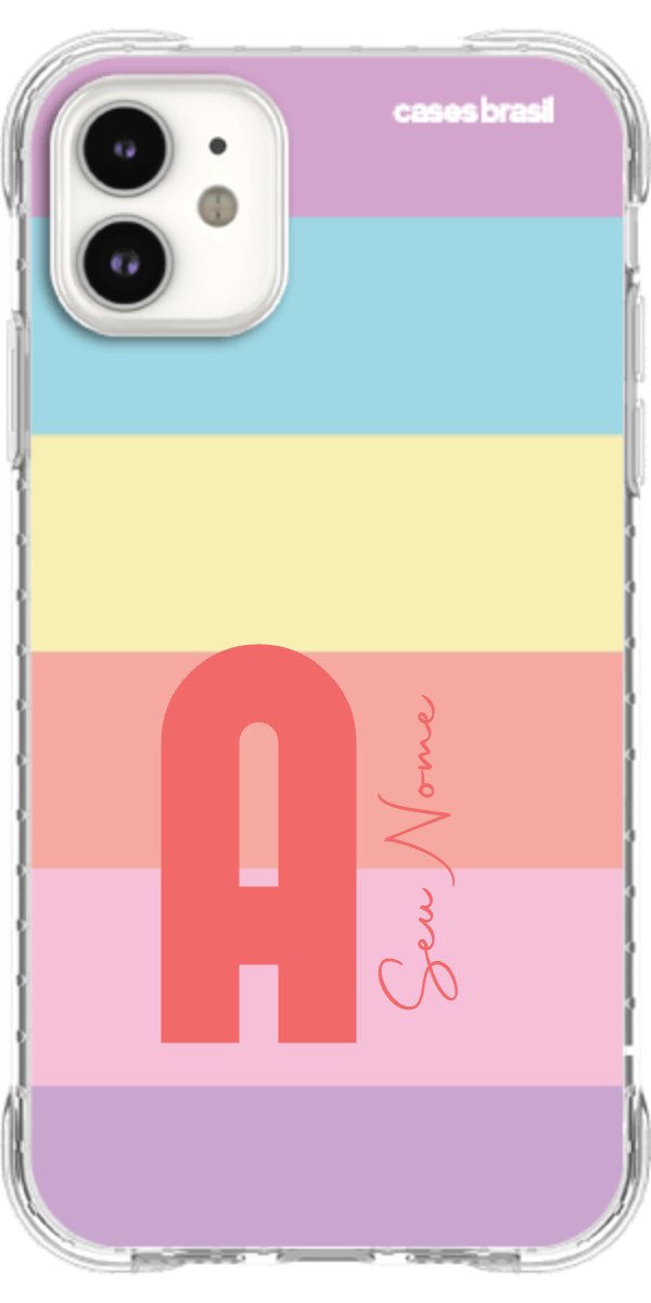 Capinha para Celular Arco-íris Cores Pastel