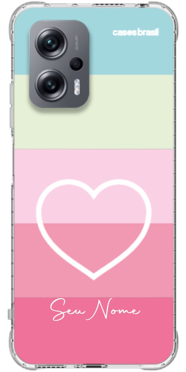 Capinha para Celular Coração delicado Arco-íris