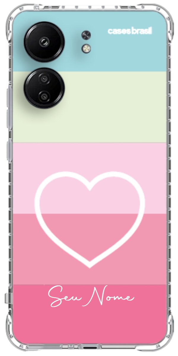 Capinha para Celular Coração delicado Arco-íris