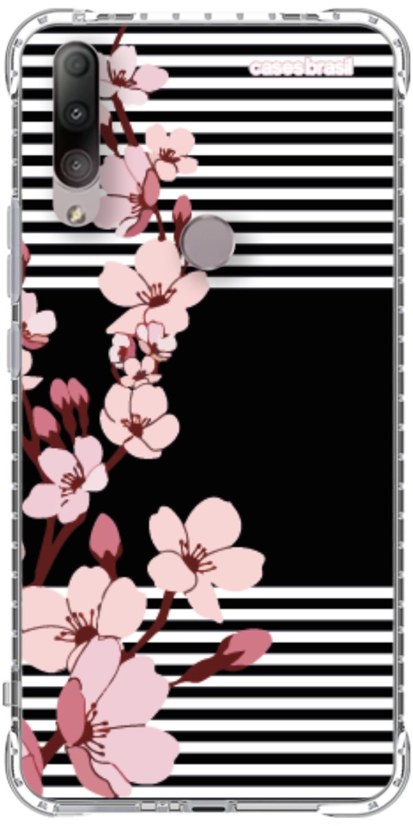 Capinha para Celular Flores de Primavera Listradas