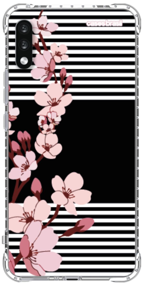 Capinha para Celular Flores de Primavera Listradas