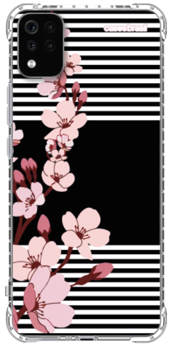 Capinha para Celular Flores de Primavera Listradas