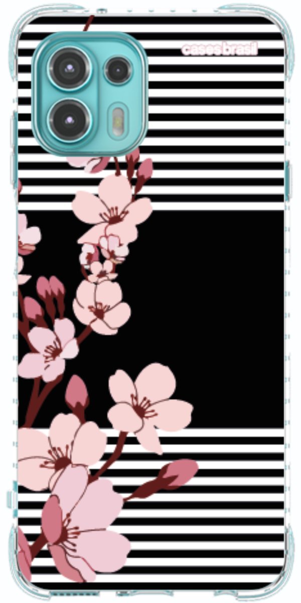 Capinha para Celular Flores de Primavera Listradas