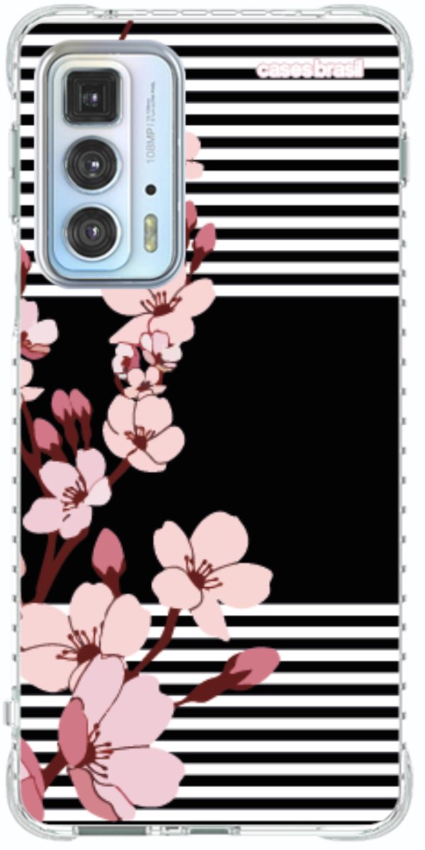 Capinha para Celular Flores de Primavera Listradas