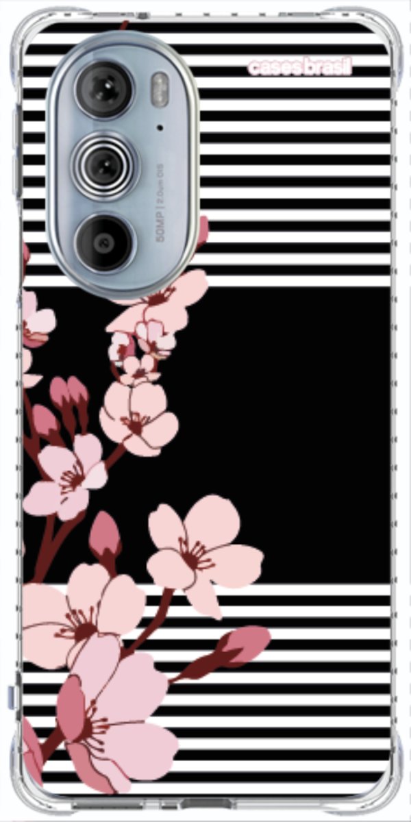 Capinha para Celular Flores de Primavera Listradas