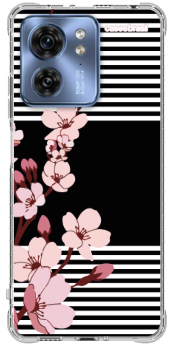 Capinha para Celular Flores de Primavera Listradas