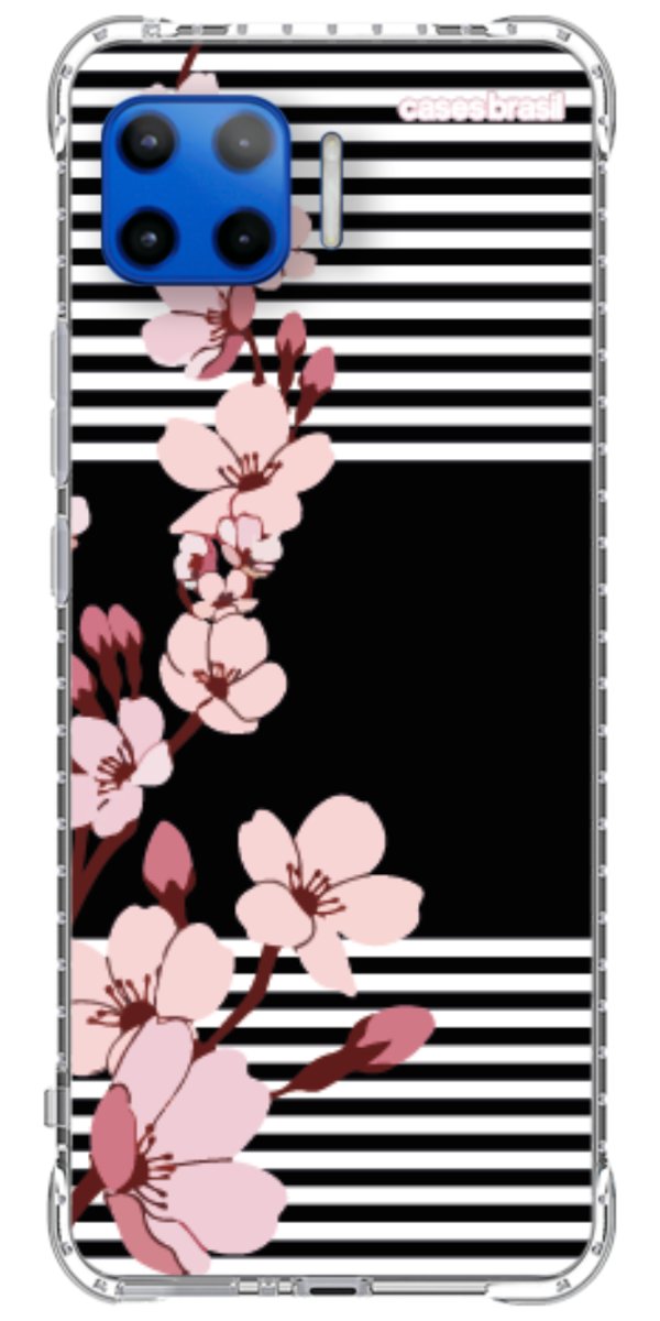 Capinha para Celular Flores de Primavera Listradas
