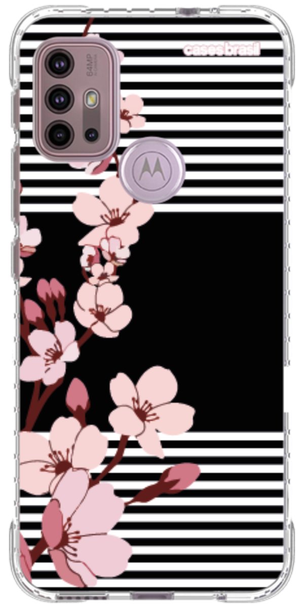 Capinha para Celular Flores de Primavera Listradas