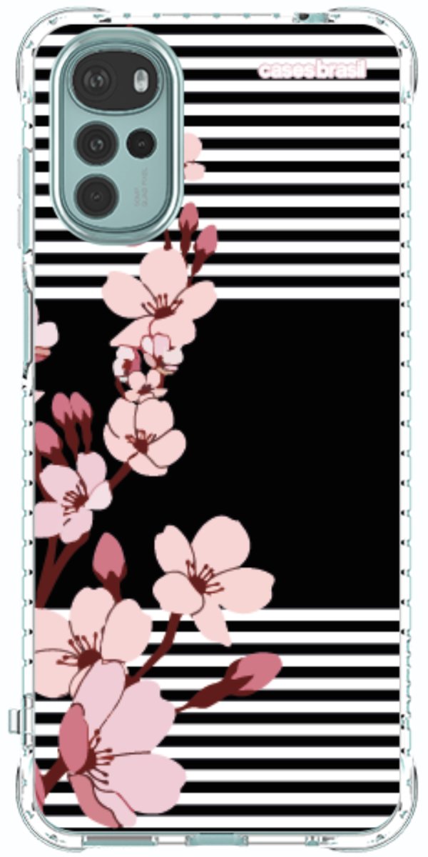 Capinha para Celular Flores de Primavera Listradas