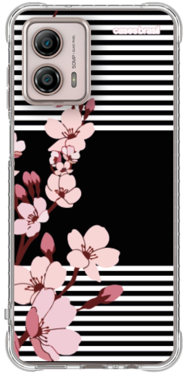 Capinha para Celular Flores de Primavera Listradas
