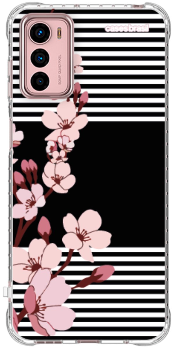 Capinha para Celular Flores de Primavera Listradas