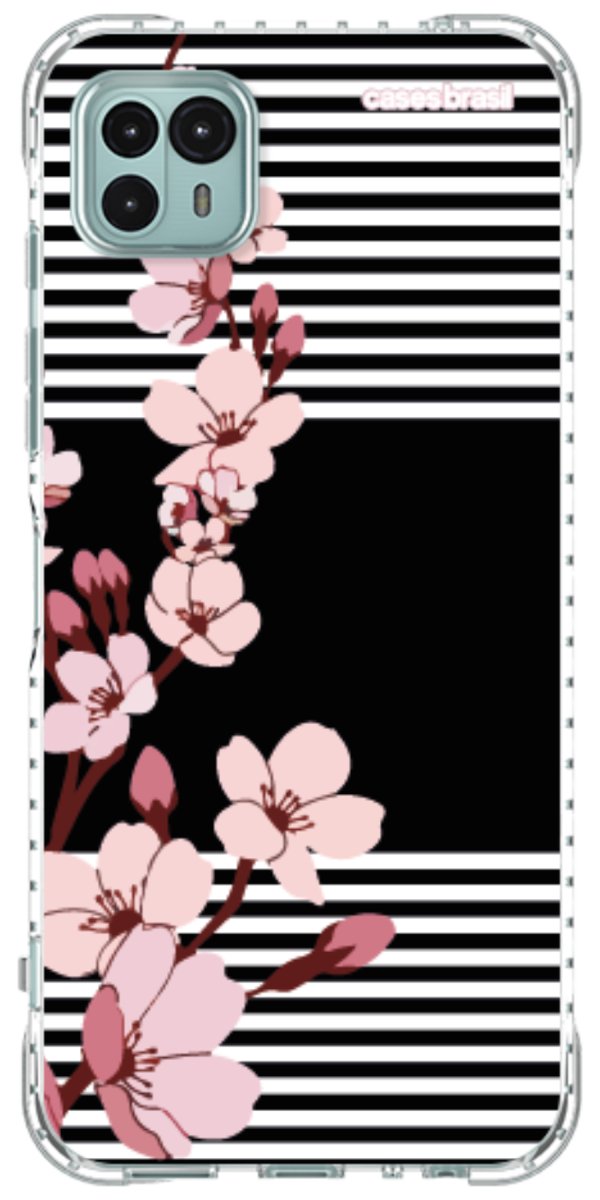 Capinha para Celular Flores de Primavera Listradas