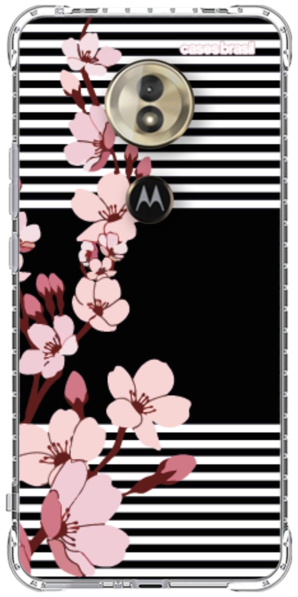 Capinha para Celular Flores de Primavera Listradas
