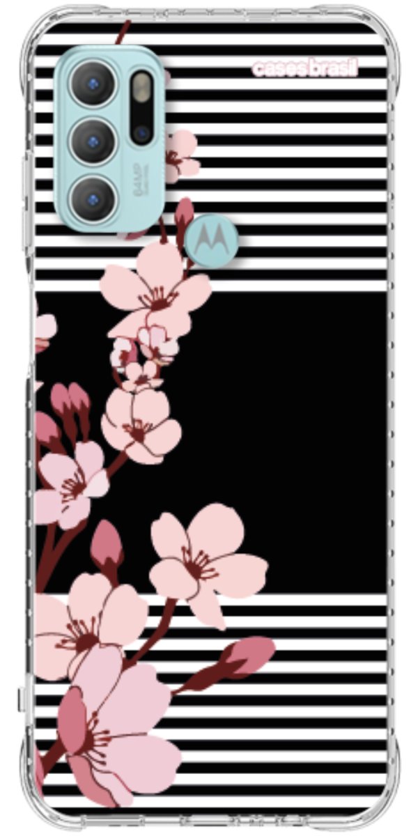 Capinha para Celular Flores de Primavera Listradas
