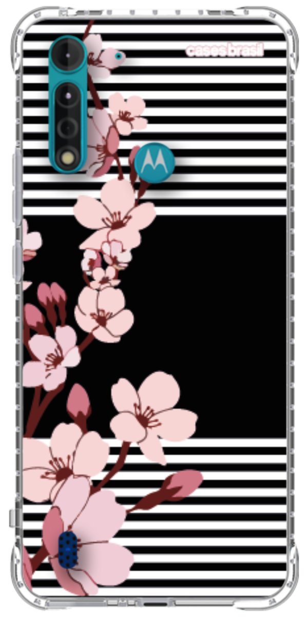 Capinha para Celular Flores de Primavera Listradas