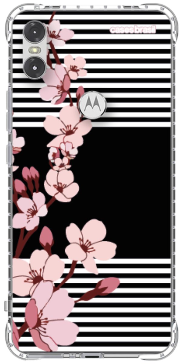Capinha para Celular Flores de Primavera Listradas