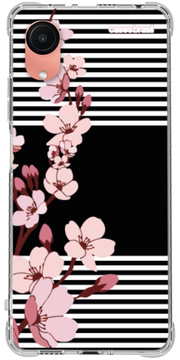 Capinha para Celular Flores de Primavera Listradas