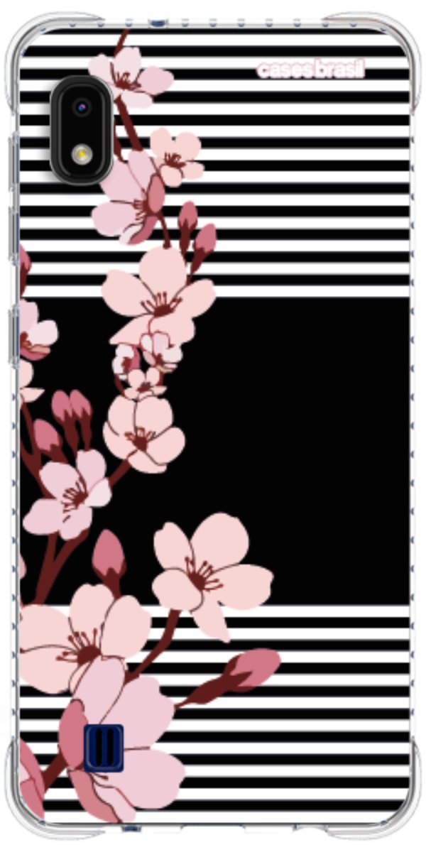 Capinha para Celular Flores de Primavera Listradas