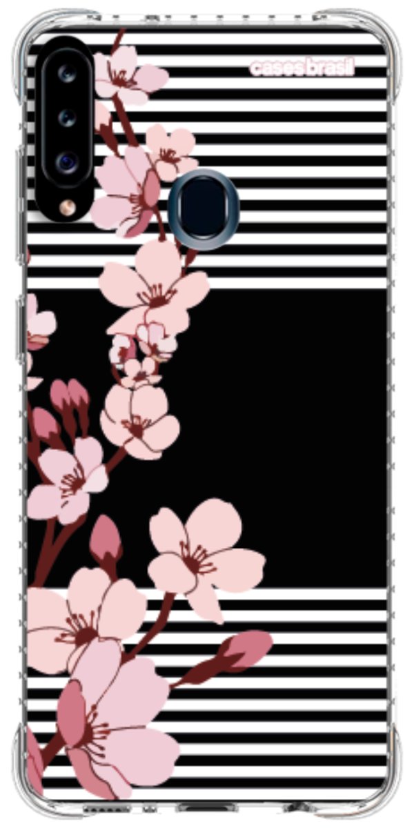 Capinha para Celular Flores de Primavera Listradas