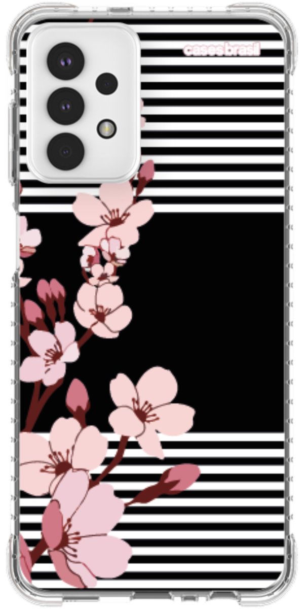 Capinha para Celular Flores de Primavera Listradas