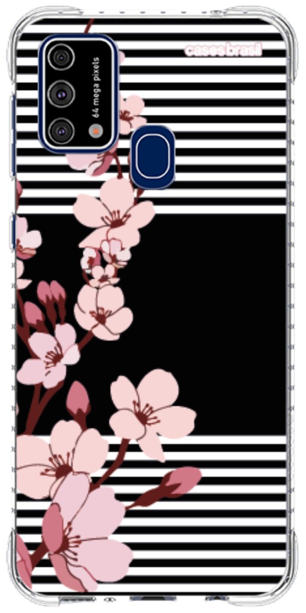 Capinha para Celular Flores de Primavera Listradas