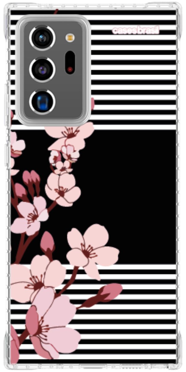 Capinha para Celular Flores de Primavera Listradas