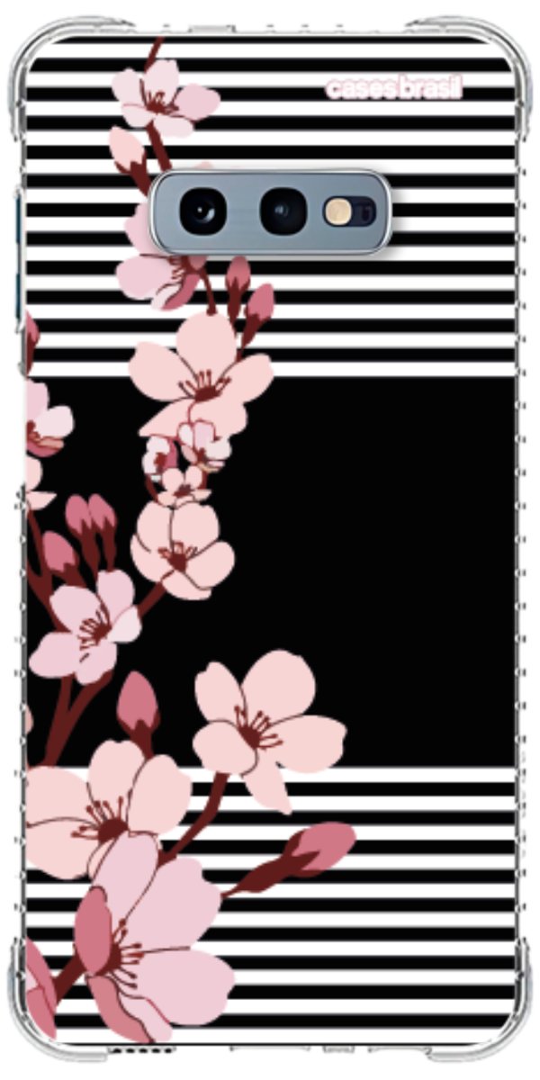 Capinha para Celular Flores de Primavera Listradas