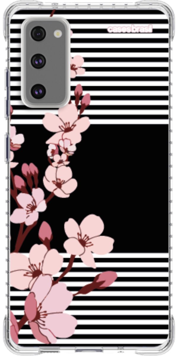 Capinha para Celular Flores de Primavera Listradas