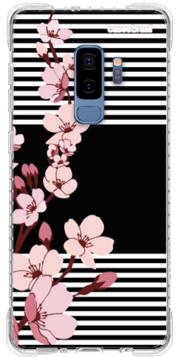 Capinha para Celular Flores de Primavera Listradas