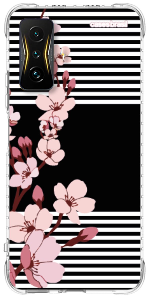 Capinha para Celular Flores de Primavera Listradas