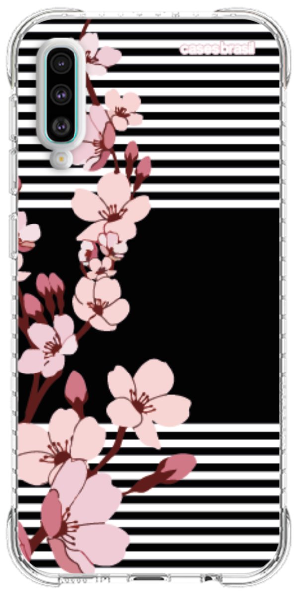 Capinha para Celular Flores de Primavera Listradas