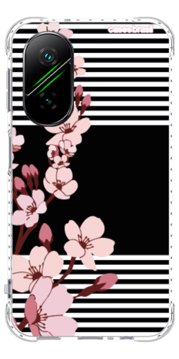Capinha para Celular Flores de Primavera Listradas