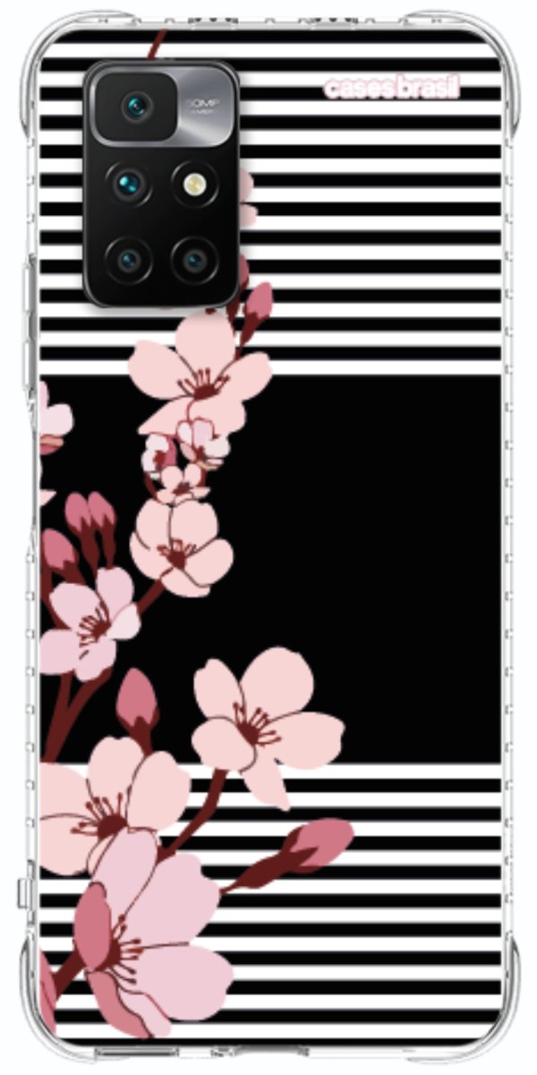 Capinha para Celular Flores de Primavera Listradas