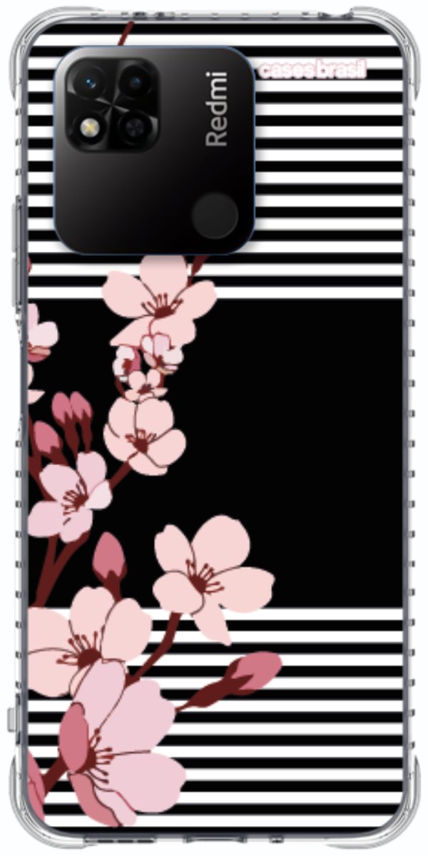 Capinha para Celular Flores de Primavera Listradas