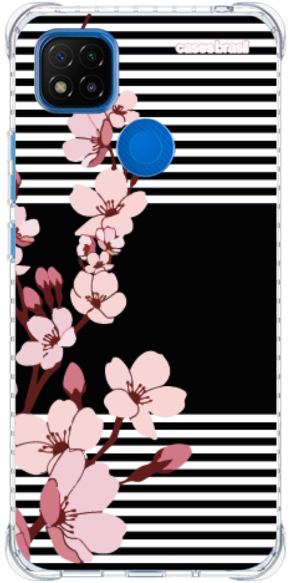 Capinha para Celular Flores de Primavera Listradas