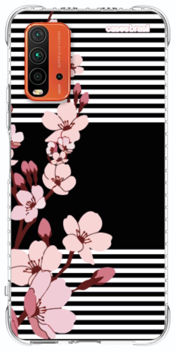 Capinha para Celular Flores de Primavera Listradas