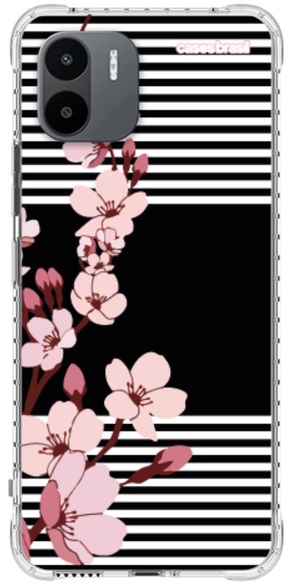Capinha para Celular Flores de Primavera Listradas